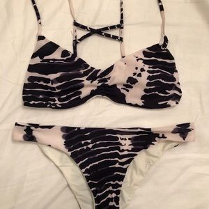 Navy & light pink swim suit